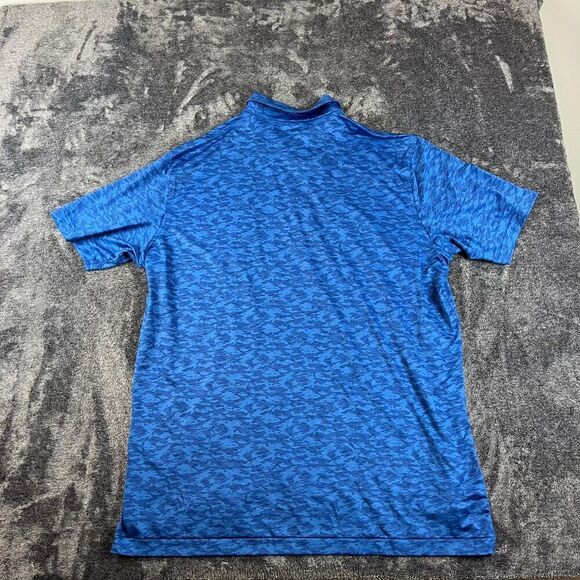 Peter Millar Summer Comfort Fish Camo Print Polo Blue Men's XL Performance Golf - Picture 9 of 10